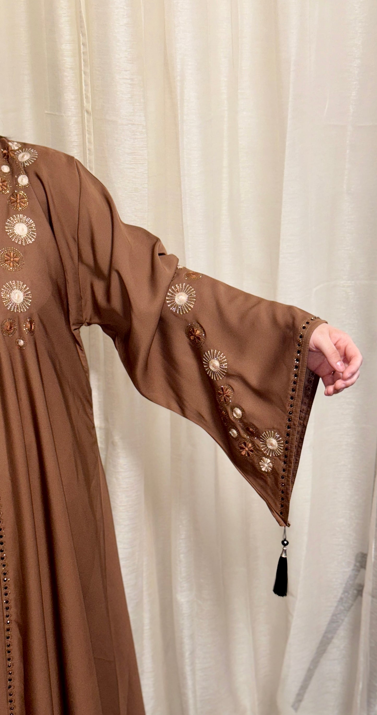 Open Abaya with flare sleeves (V-neck)